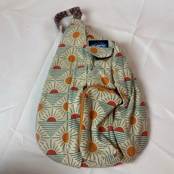 Kavu Mini Rope Sling Bag Sunsets Forever Print Unisex Shoulder Canvas - Picture 1 of 8